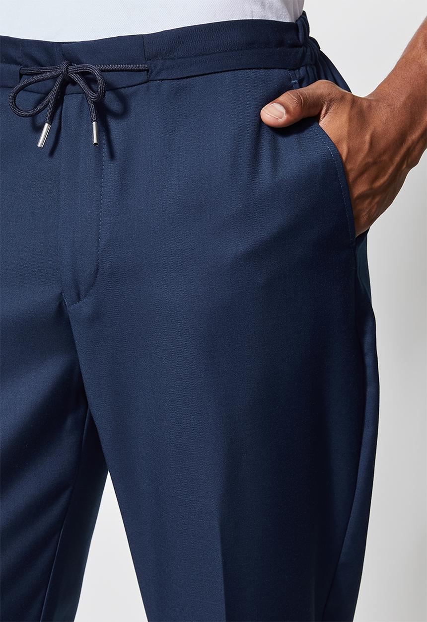 Superbalist - Deco elastic waistband tapered trousers - navy