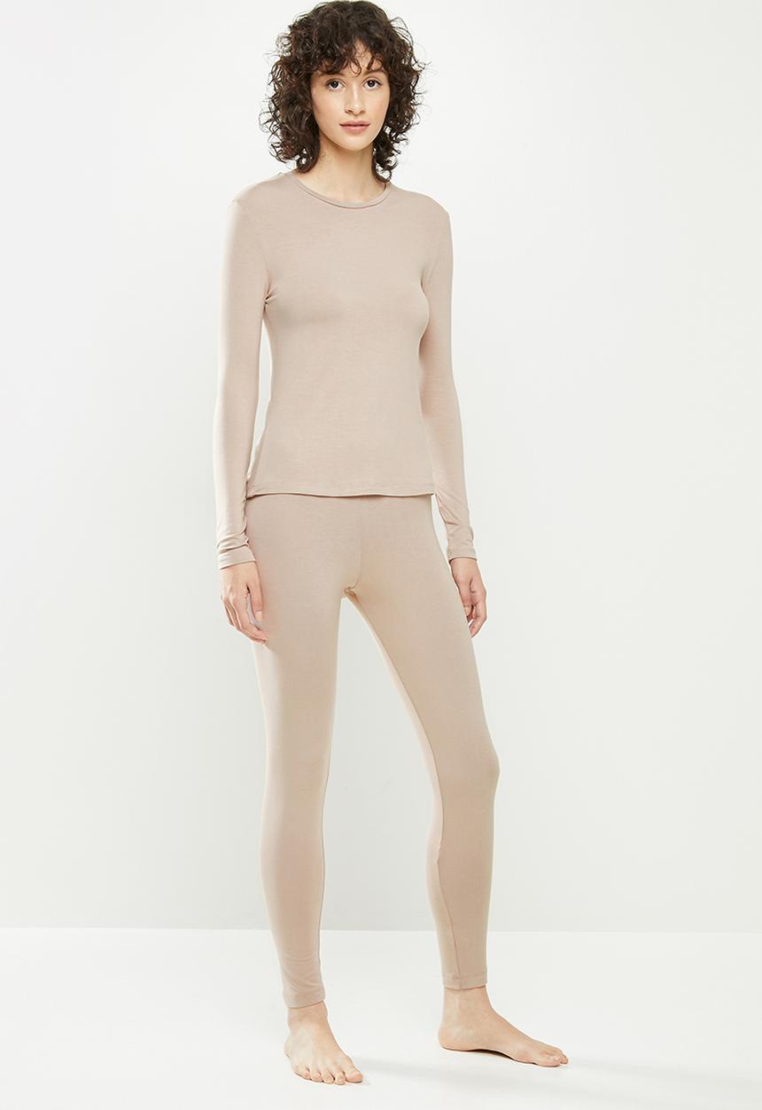 Superbalist - Slim fit sleep set - taupe