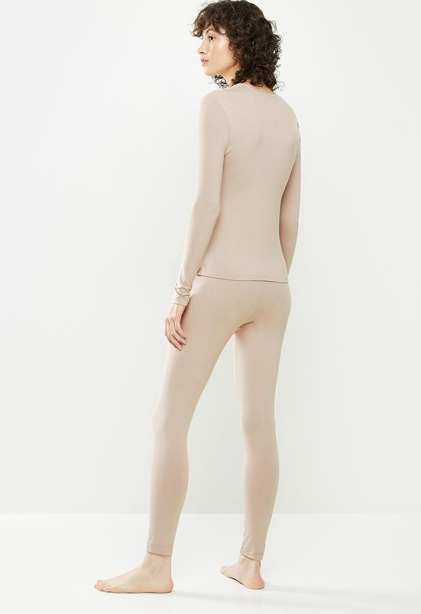 Superbalist - Slim fit sleep set - taupe