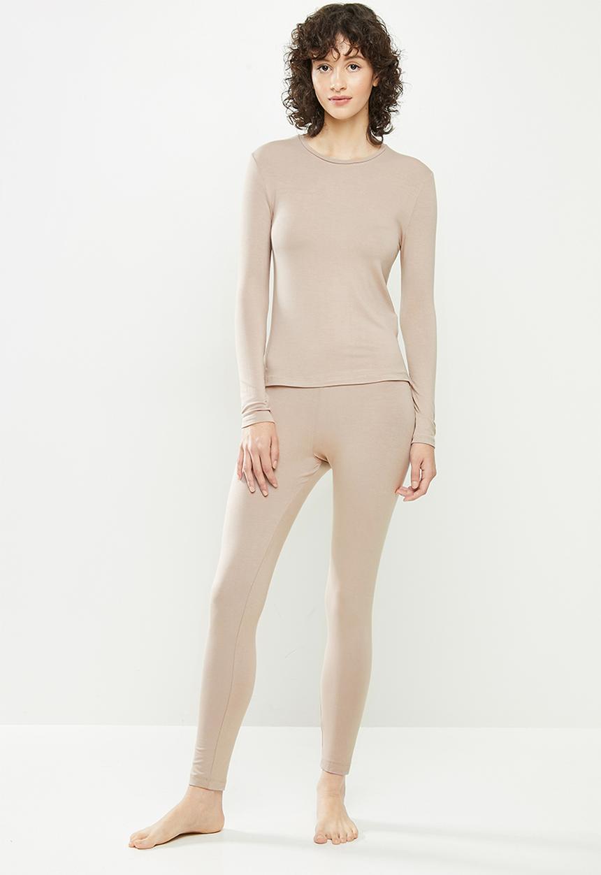 Superbalist - Slim fit sleep set - taupe