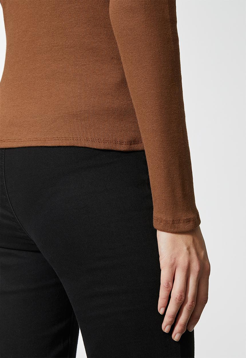 Superbalist - 2 Pack lycra rib poloneck tops - tobacco & black