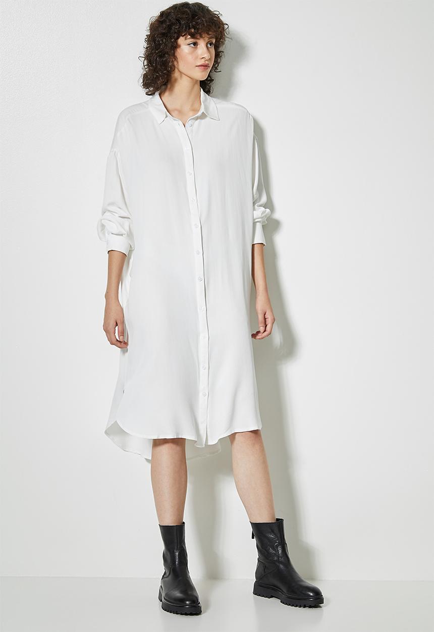 Superbalist - Viscose twill shirt dress - white
