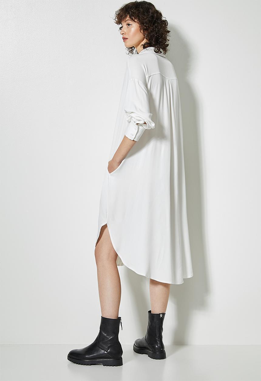 Superbalist - Viscose twill shirt dress - white