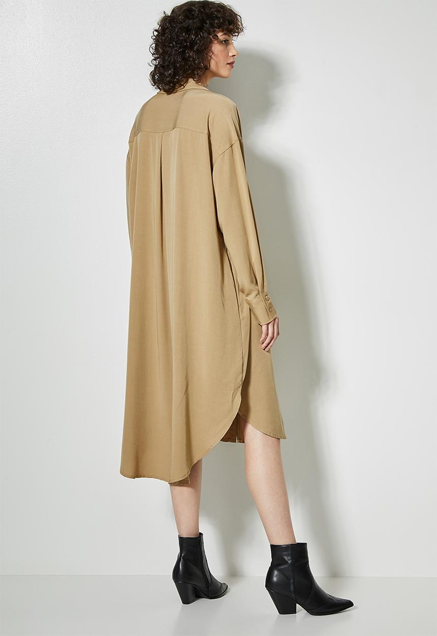 Superbalist - Viscose twill shirt dress - sand