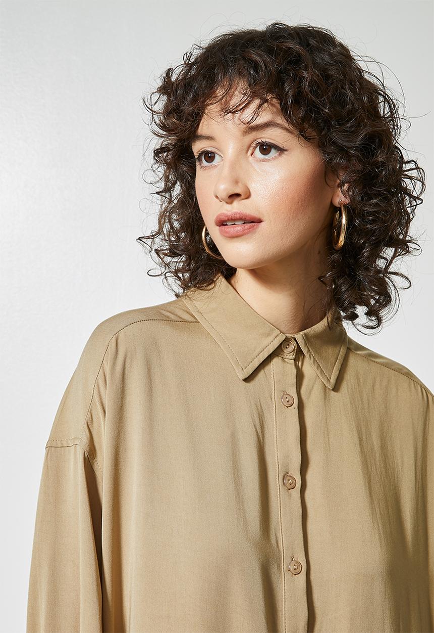 Superbalist - Viscose twill shirt dress - sand