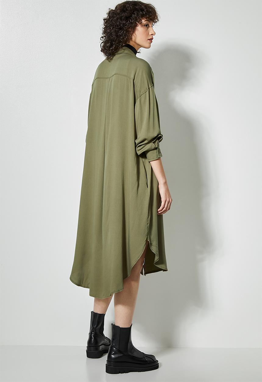 Superbalist - Viscose twill shirt dress - khaki