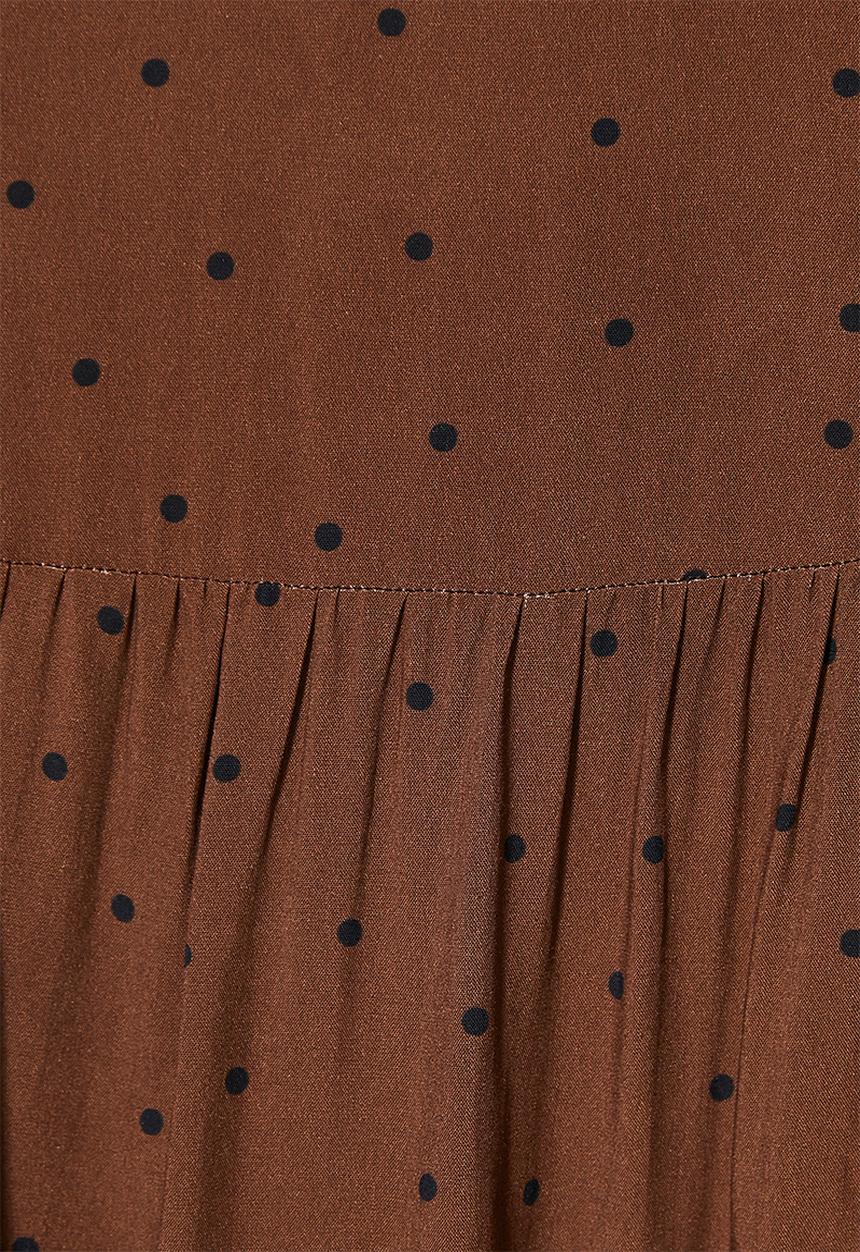 Superbalist - Long sleeve tiered dress - brown 