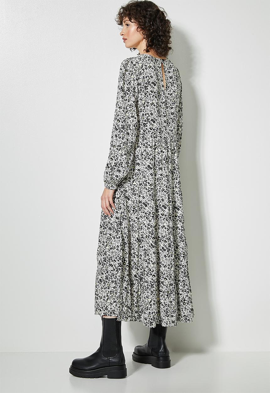 Superbalist - Long sleeve tiered dress - black & white 