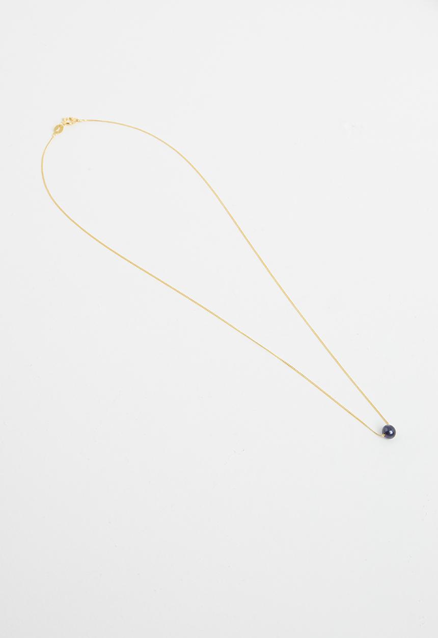 Lorne - Neon black pearl necklace  - gold & black