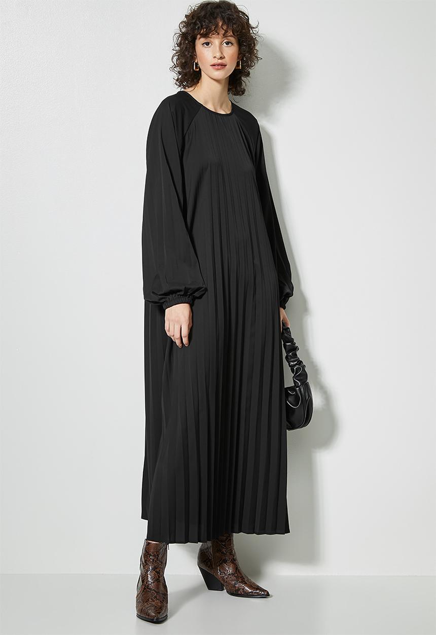 Superbalist - Pleated trapeze dress - black