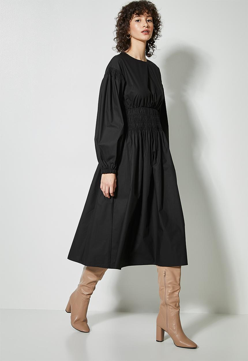 Superbalist - Shirred waisted dress - black
