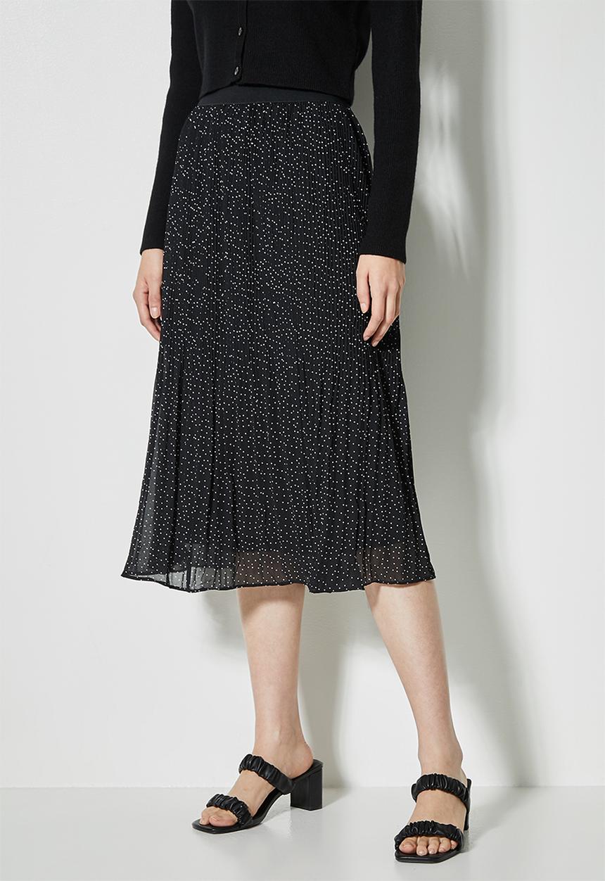 Superbalist - Mushroom pleated midi skirt - black 