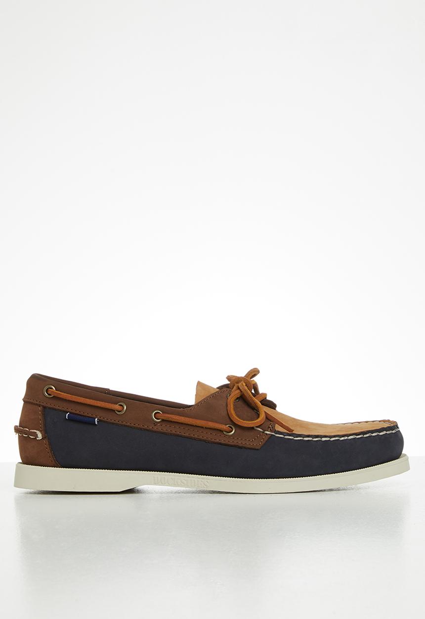 Sebago - Portland archive leather - navy & tan