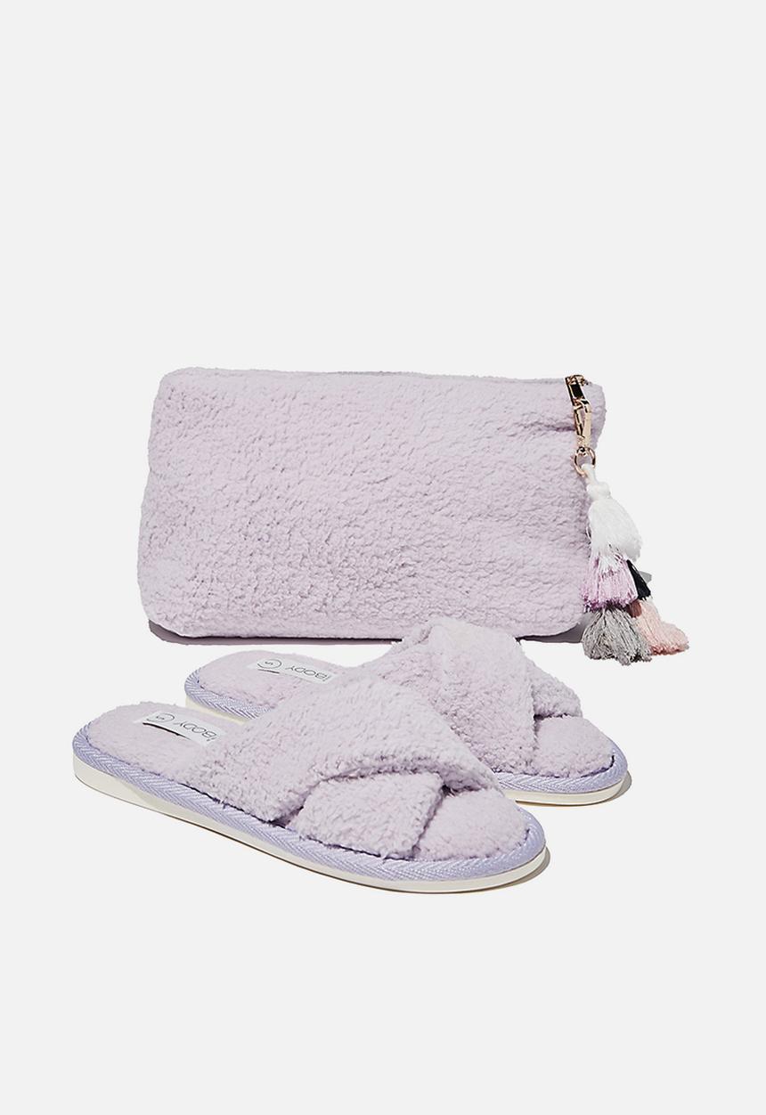 Cotton On - Solitude slipper set - fair orchid