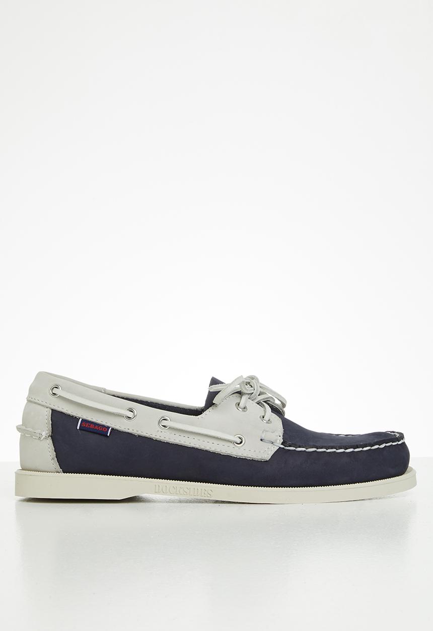 Sebago - Portland archive leather - navy & grey