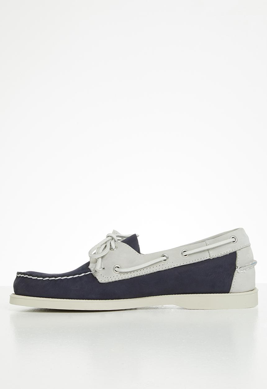 Sebago - Portland archive leather - navy & grey