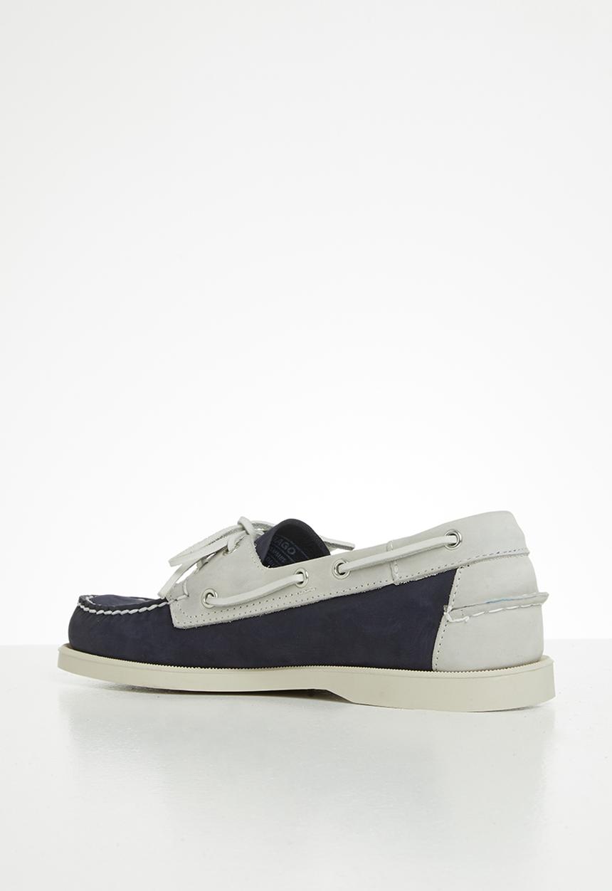 Sebago - Portland archive leather - navy & grey