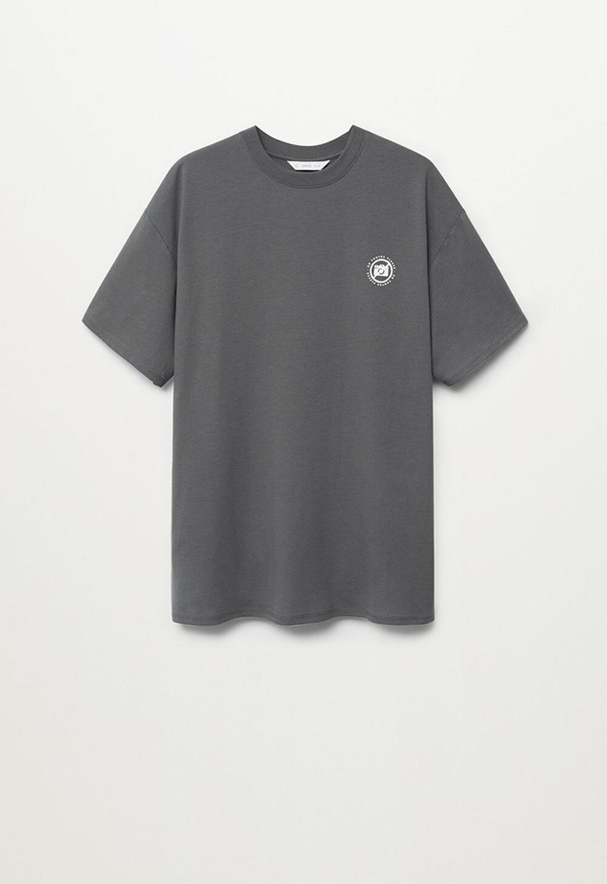 MANGO - Photo short sleeve tee - charcoal