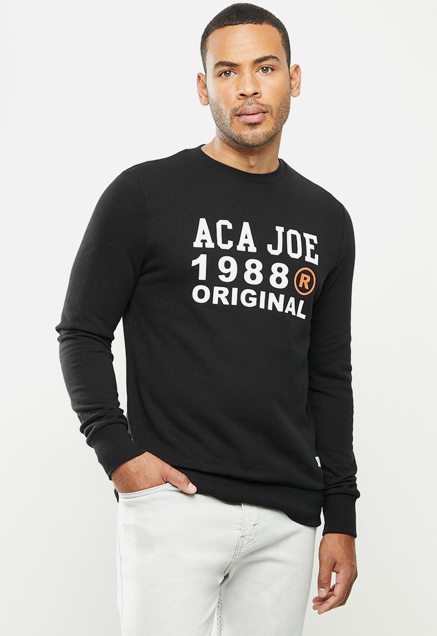Aca Joe - Aca Joe orig fleece crew neck pullover - black