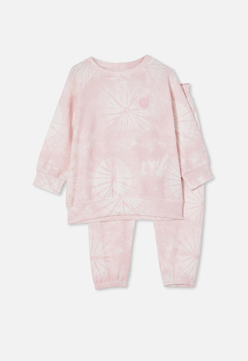 Cotton On - Milly long sleeve lounge set - super soft tie dye/pink quartz