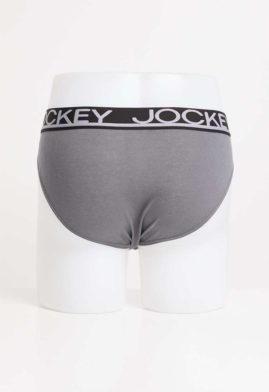 Jockey - 3 Pack fancy jockey brief - grey & black 