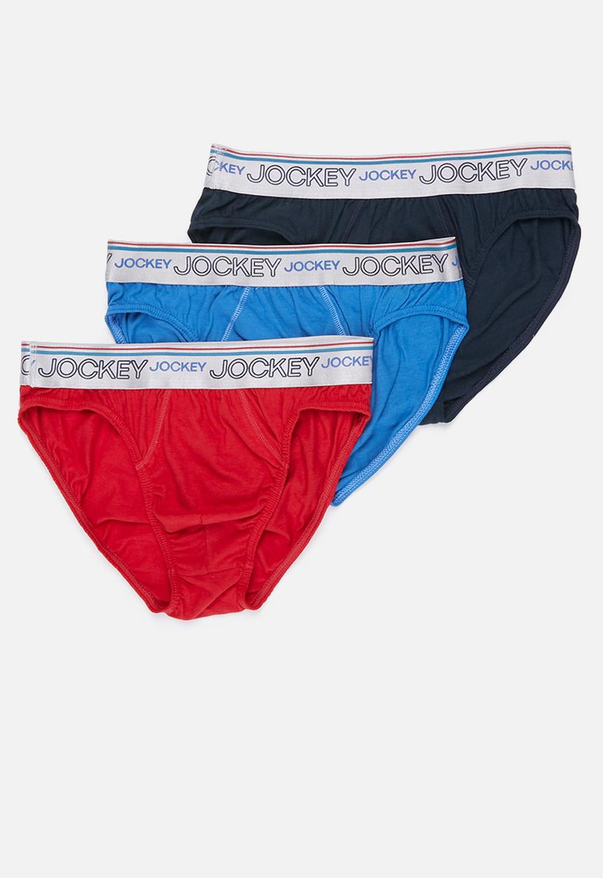 Jockey - 3 Pack plain new gen jockey brief - blue & red 