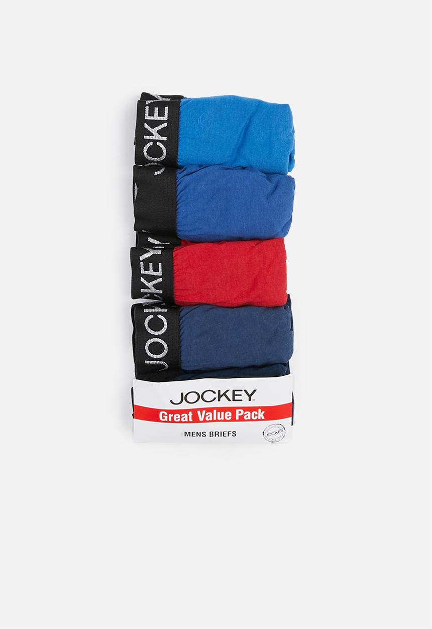 Jockey - 5 Pack value brief - blue & red 
