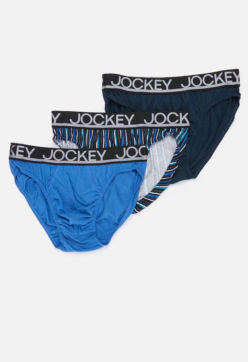 Jockey - 3 Pack fancy jockey brief - blue  & navy 