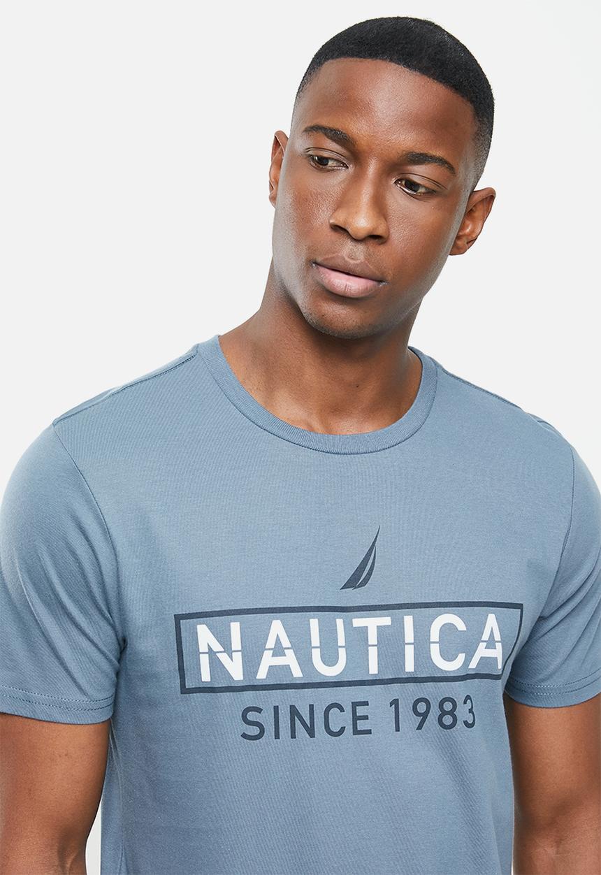 Nautica - Metallic logo tee - blue