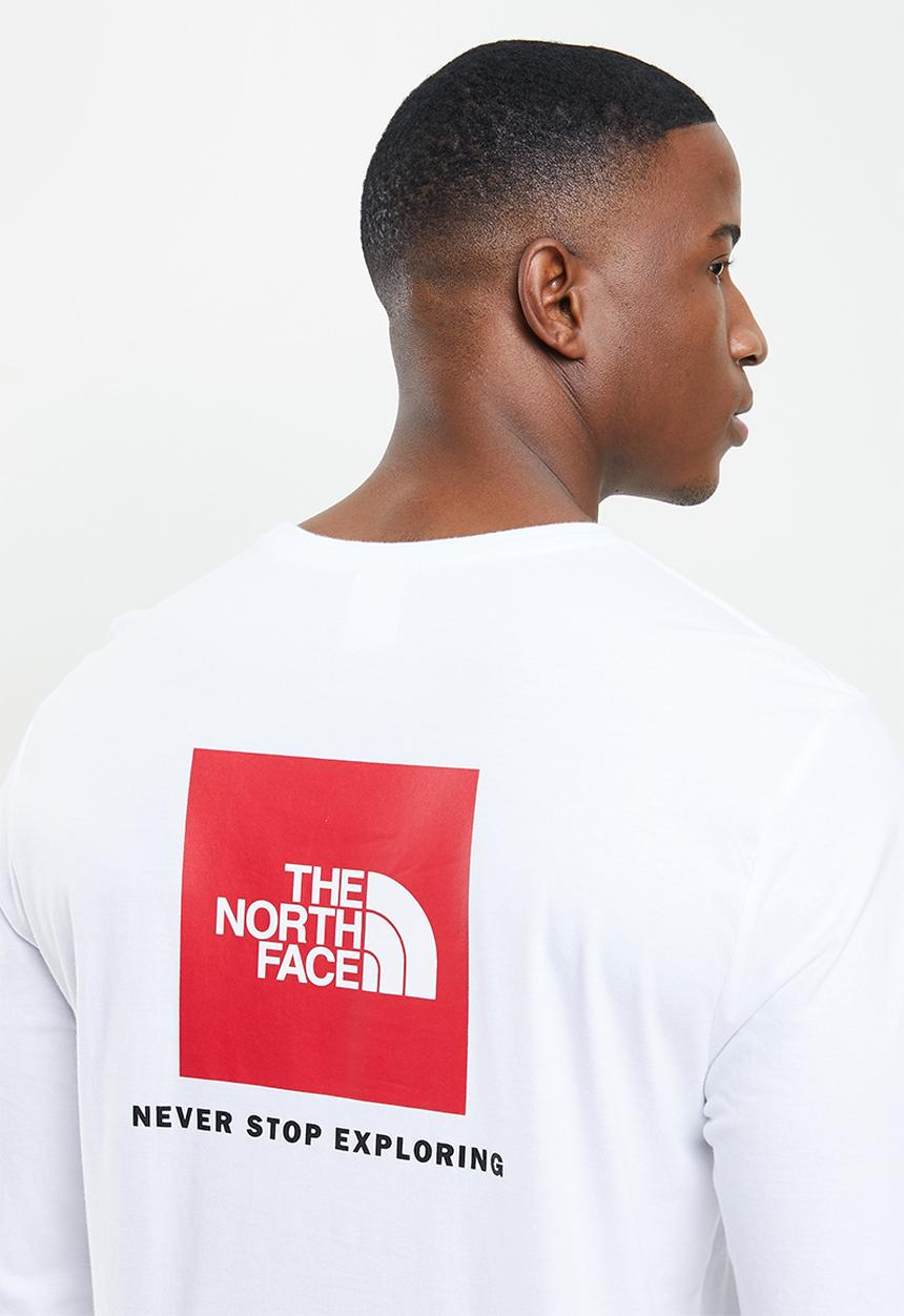 The North Face - Long sleeve red box tee - white