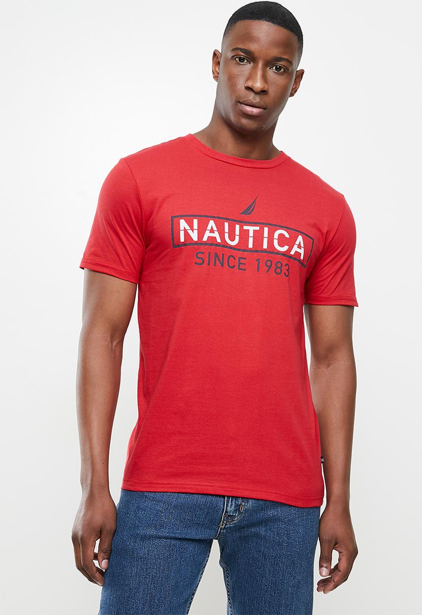 Nautica - Metallic logo tee - red