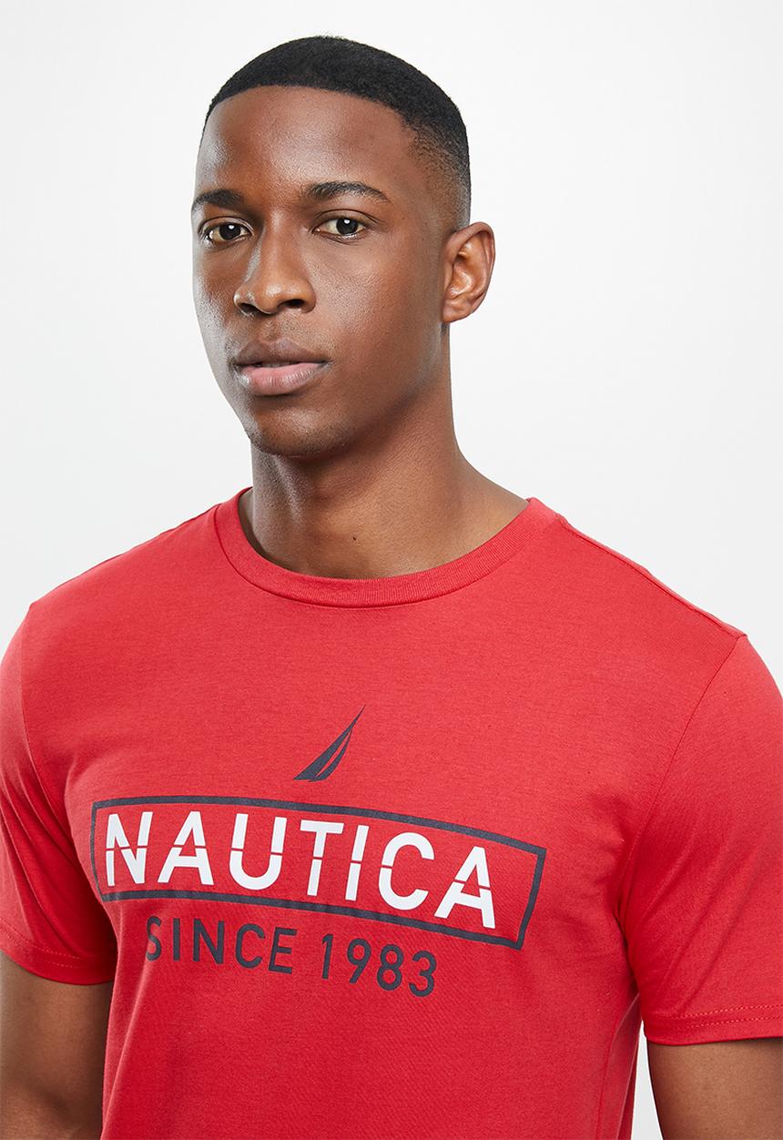 Nautica - Metallic logo tee - red