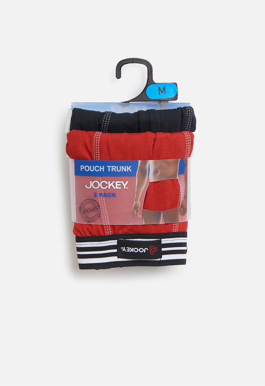Jockey - 2 Pack one up stretch trunk - red & black 