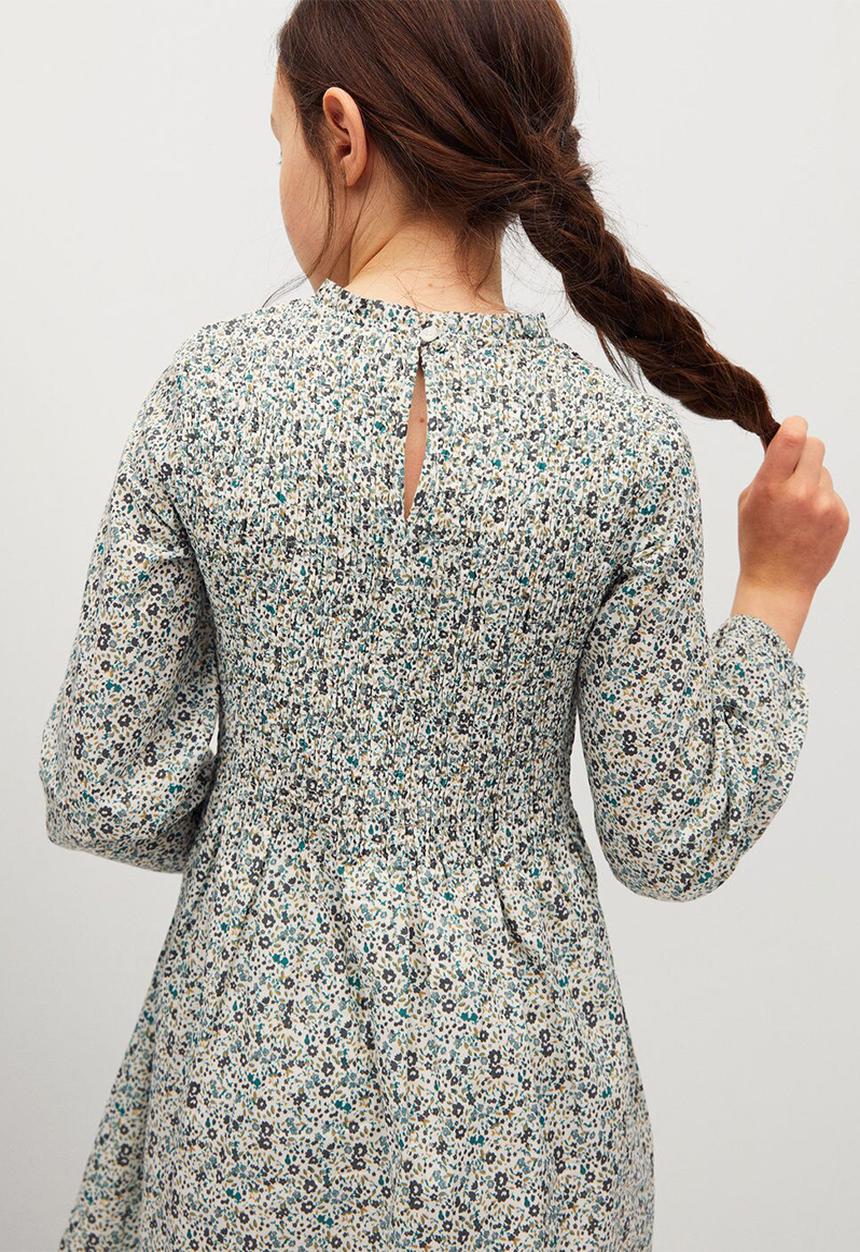 MANGO - Blume dress - green & white