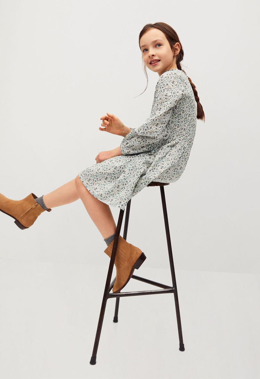 MANGO - Blume dress - green & white
