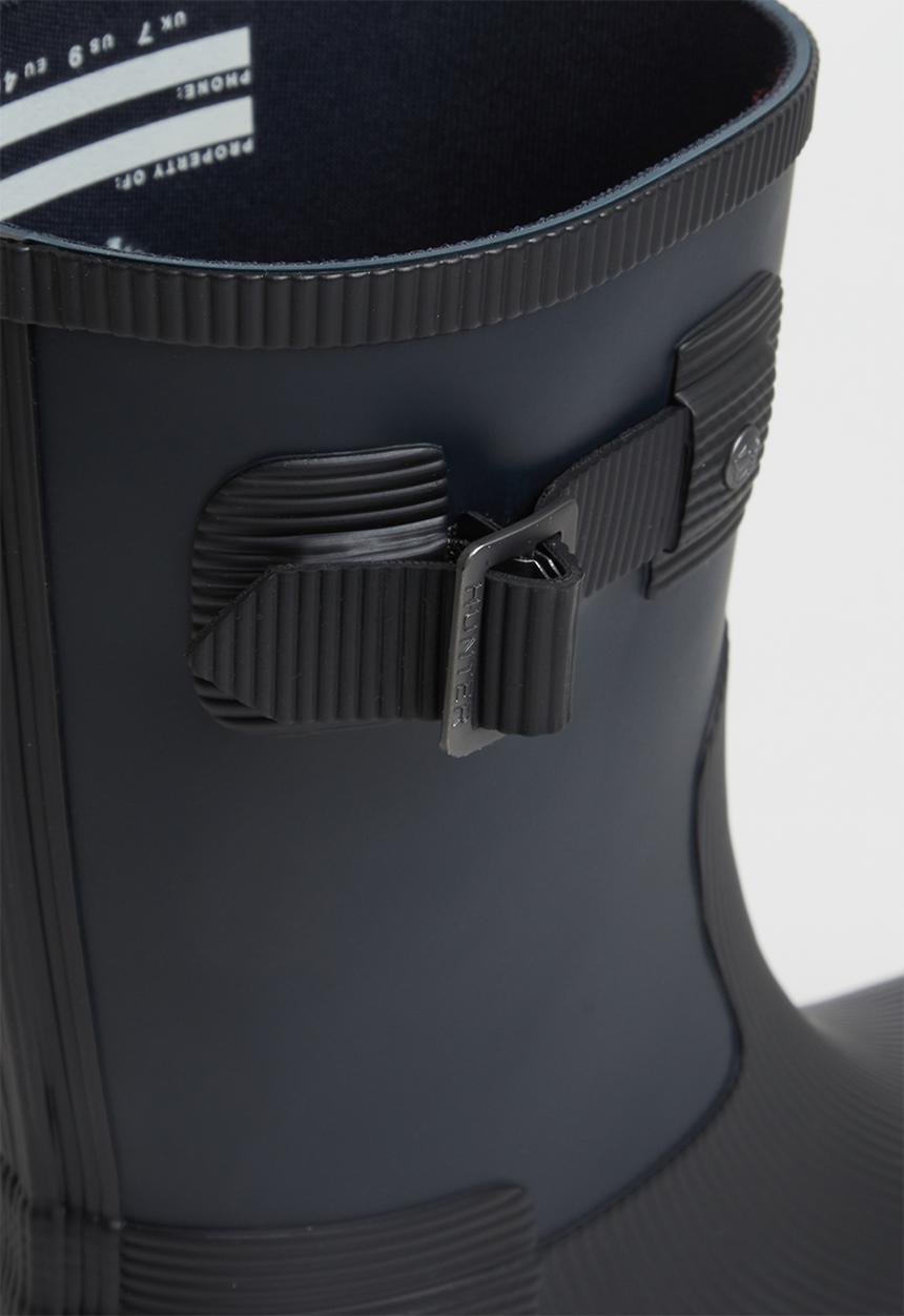 Hunter - Refined texture block boot short - black & navy