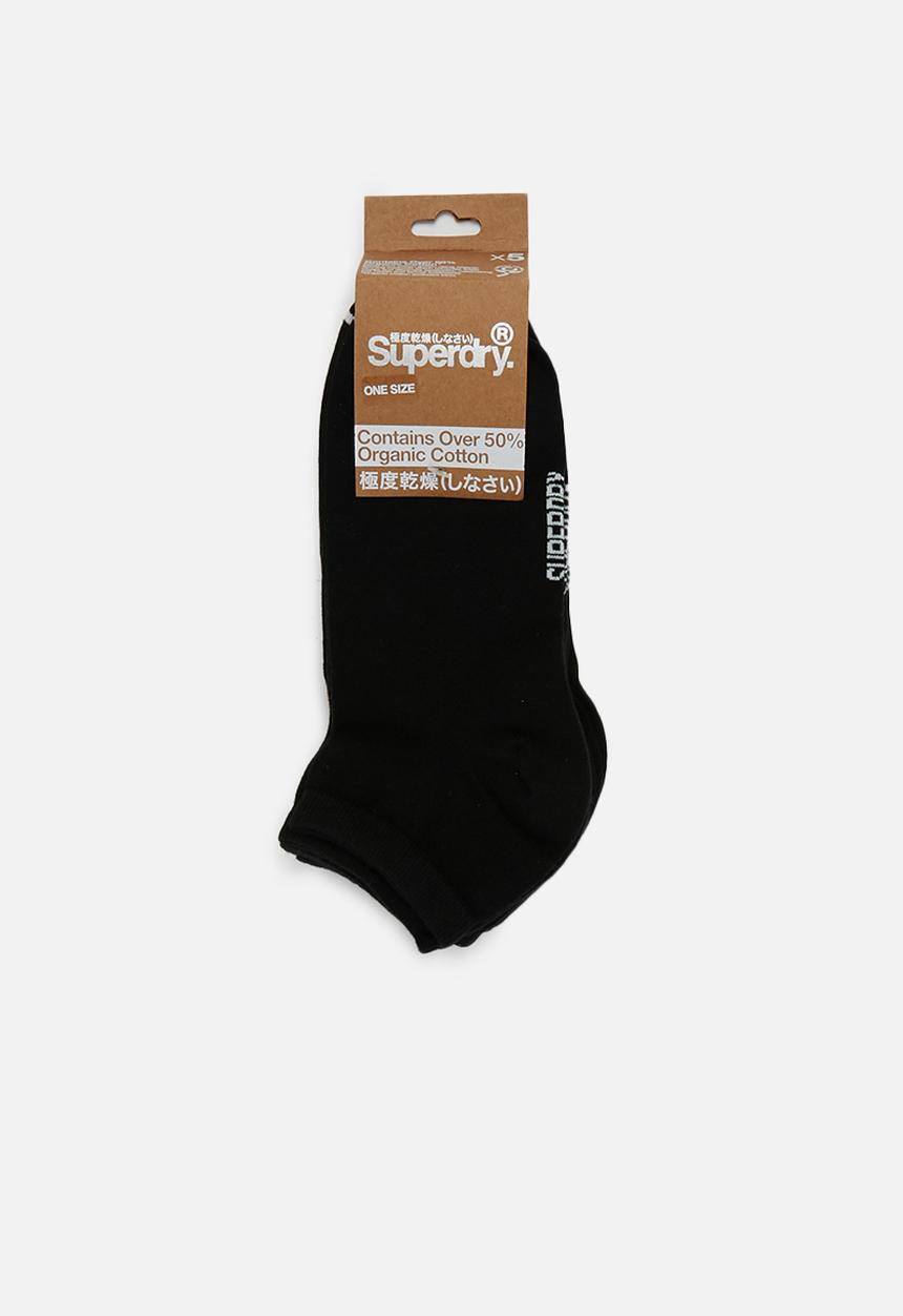 Superdry. - 5 Pack trainer sock - black