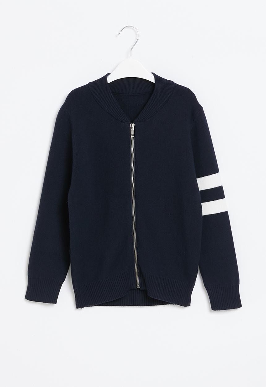 Pop Candy - Boys zip through sweater - navy