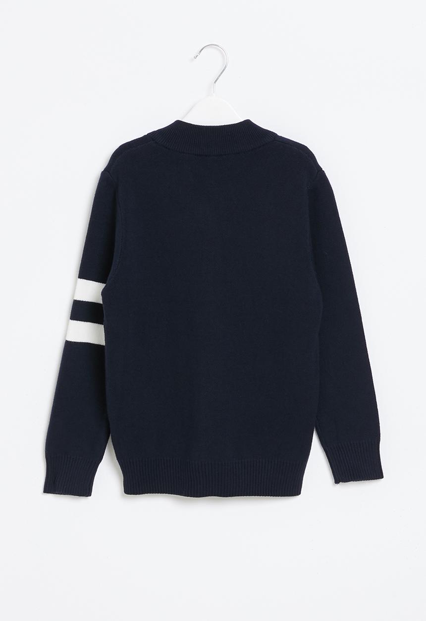 Pop Candy - Boys zip through sweater - navy
