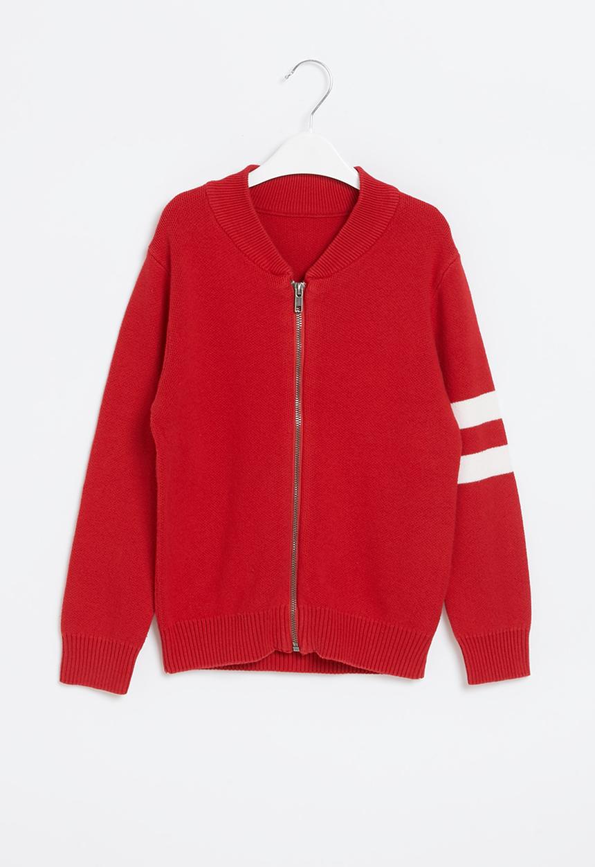 Pop Candy - Boys zip through sweater - red