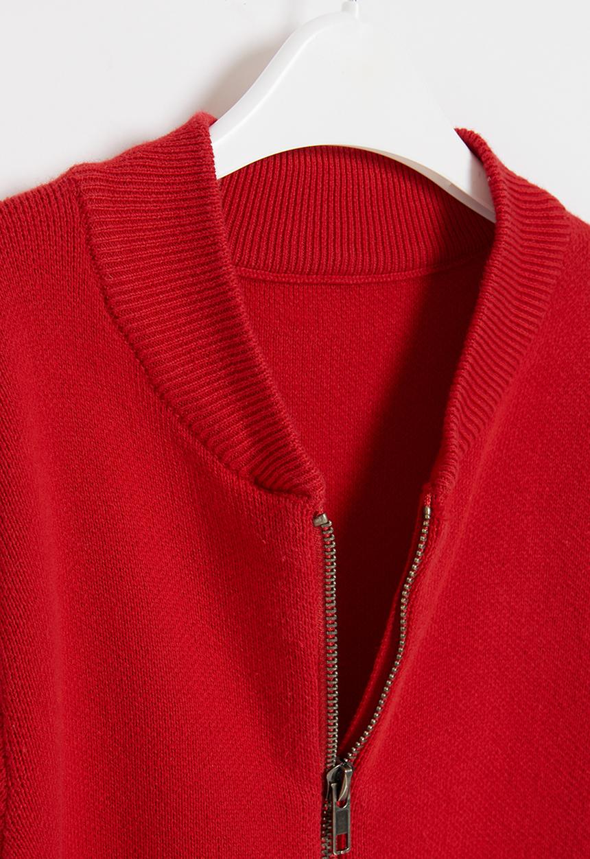 Pop Candy - Boys zip through sweater - red