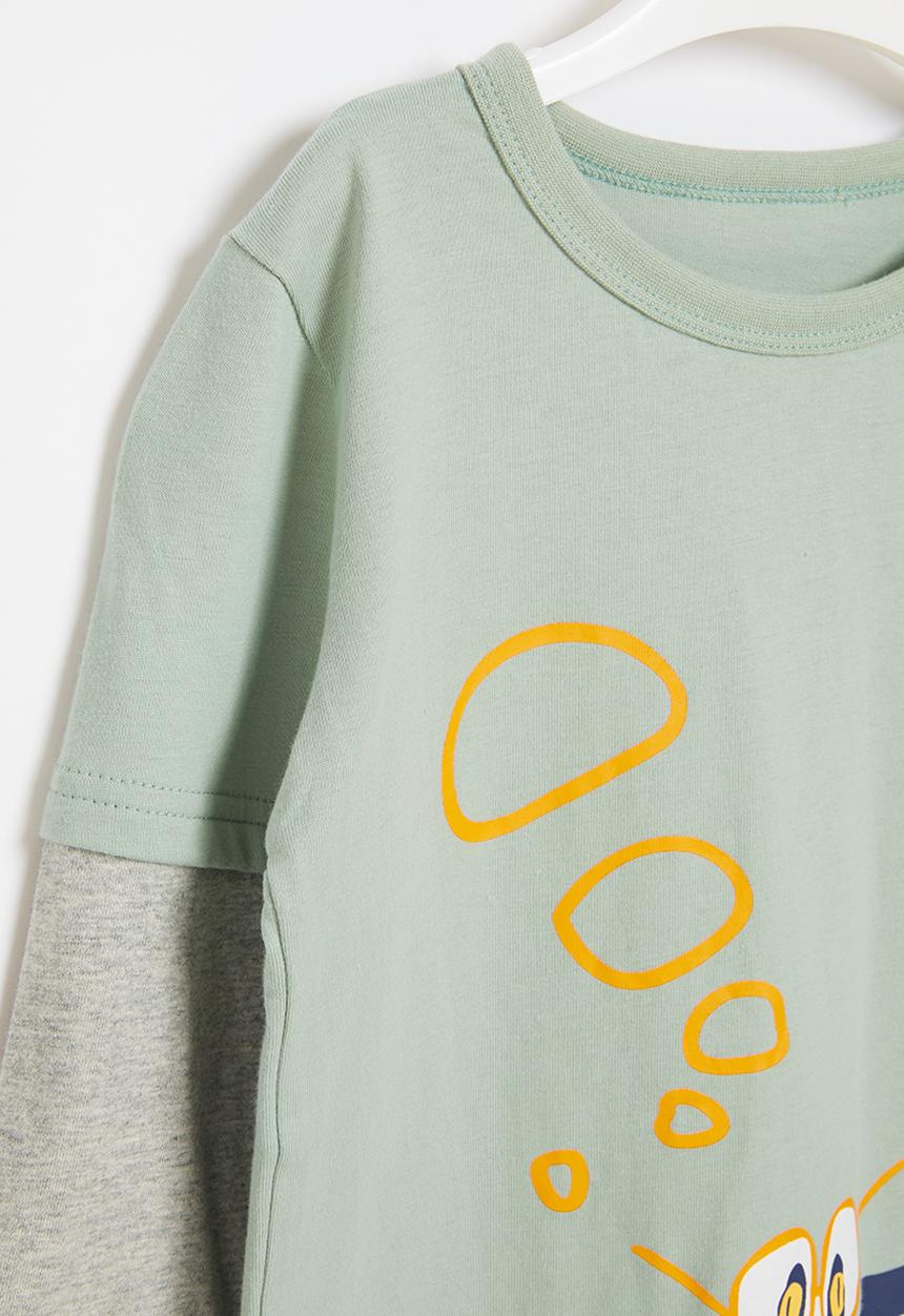 Pop Candy - Boys graphic tee - mint & grey