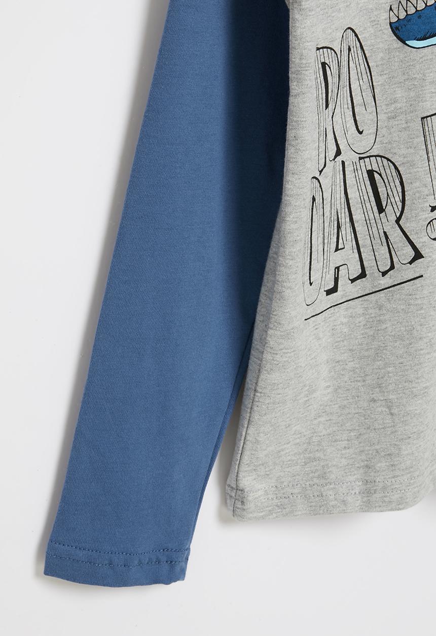 Pop Candy - Roar graphic tee - grey & blue