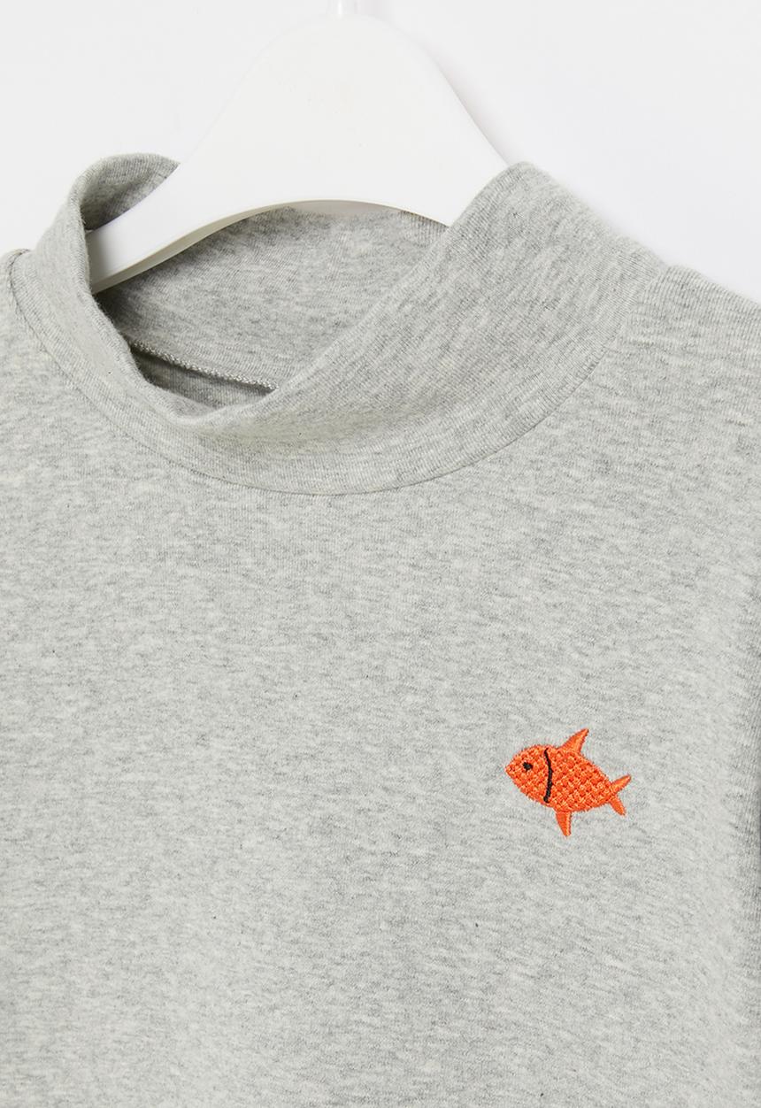 Pop Candy - Boys turtle neck top - grey 