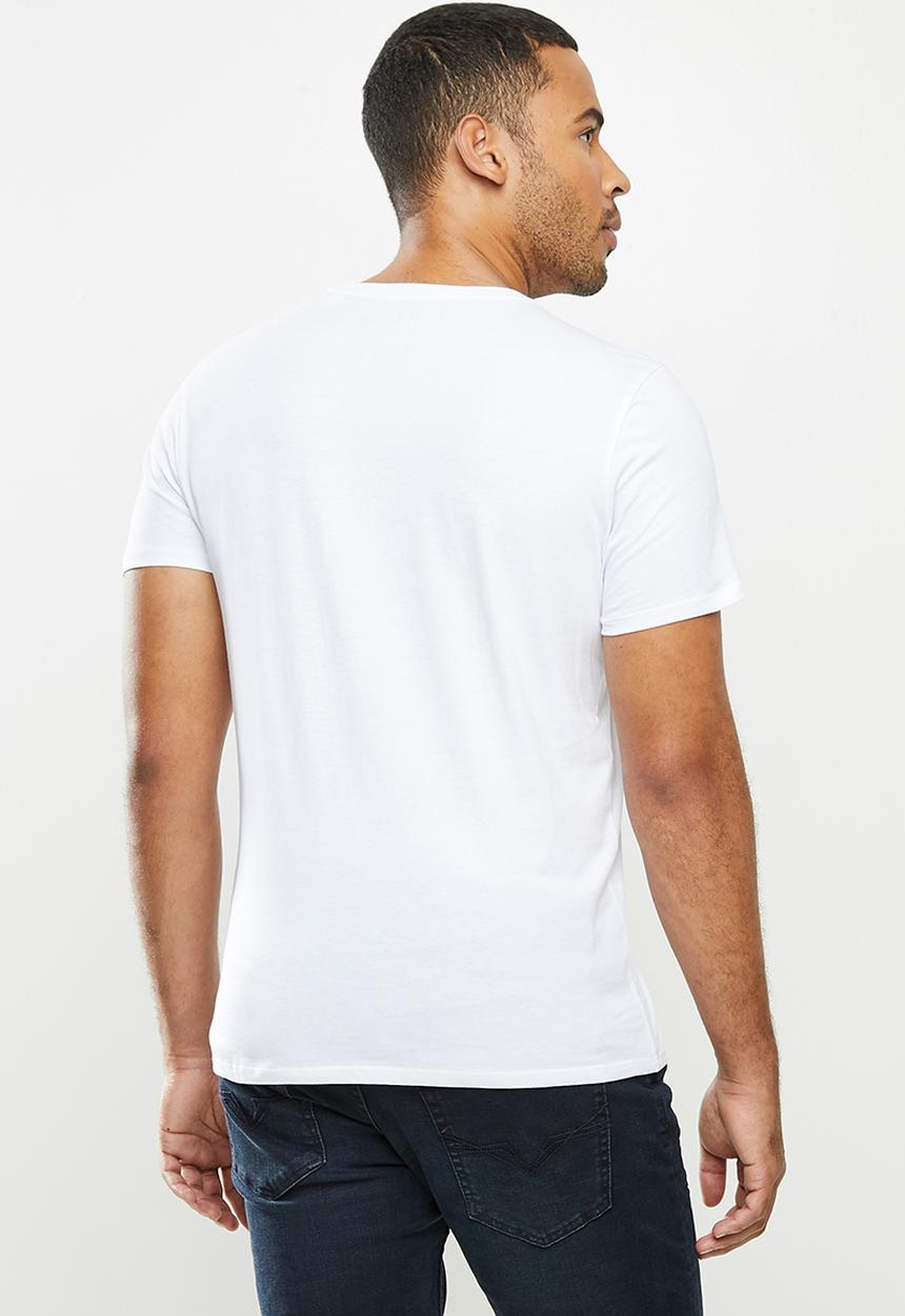 GUESS - Clear classic logo crew - white