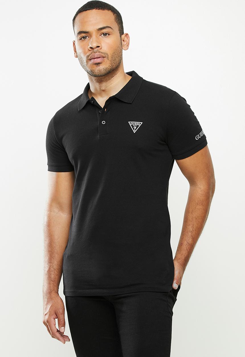 GUESS - Short sleeve guess man rep polo - black