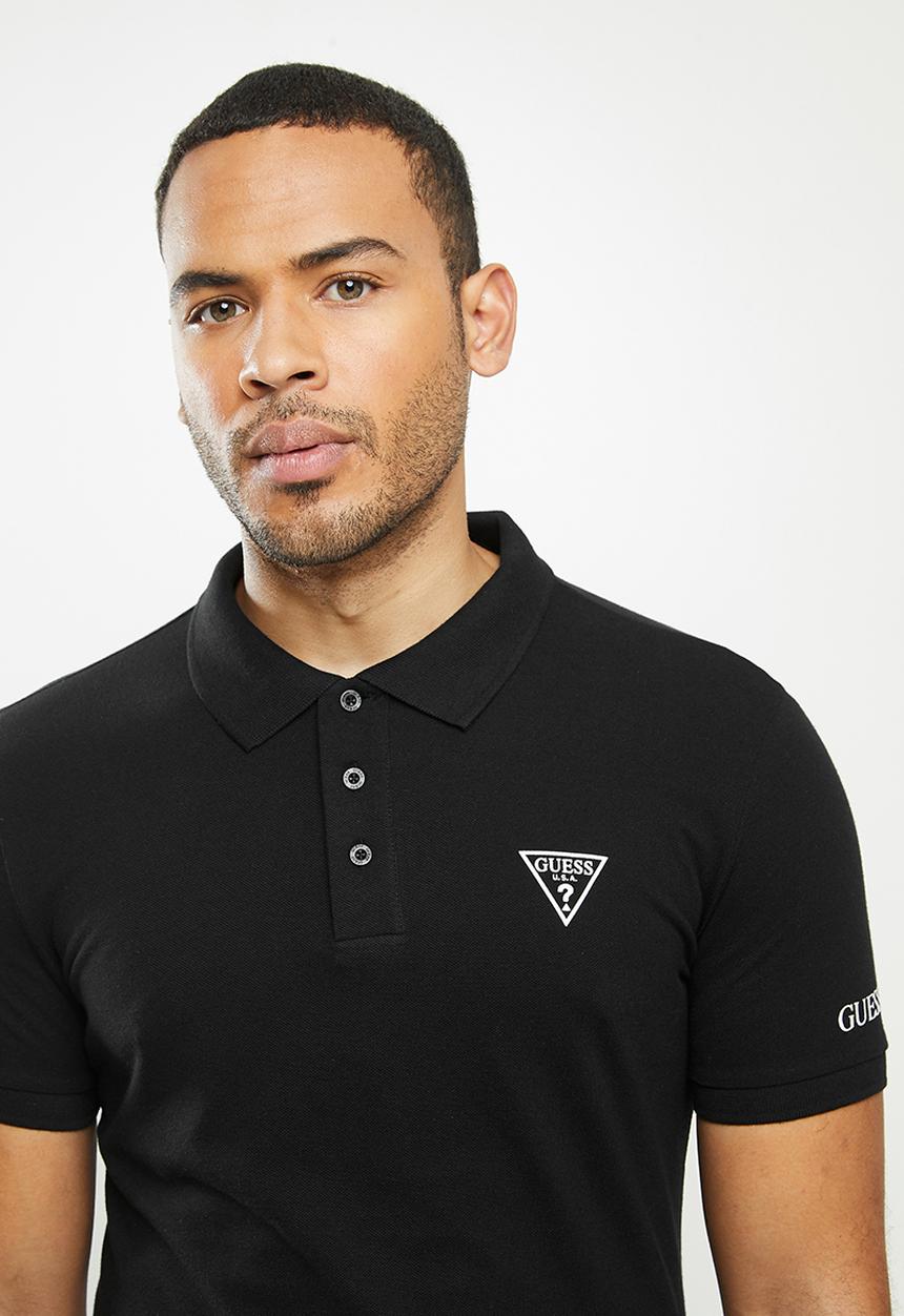 GUESS - Short sleeve guess man rep polo - black