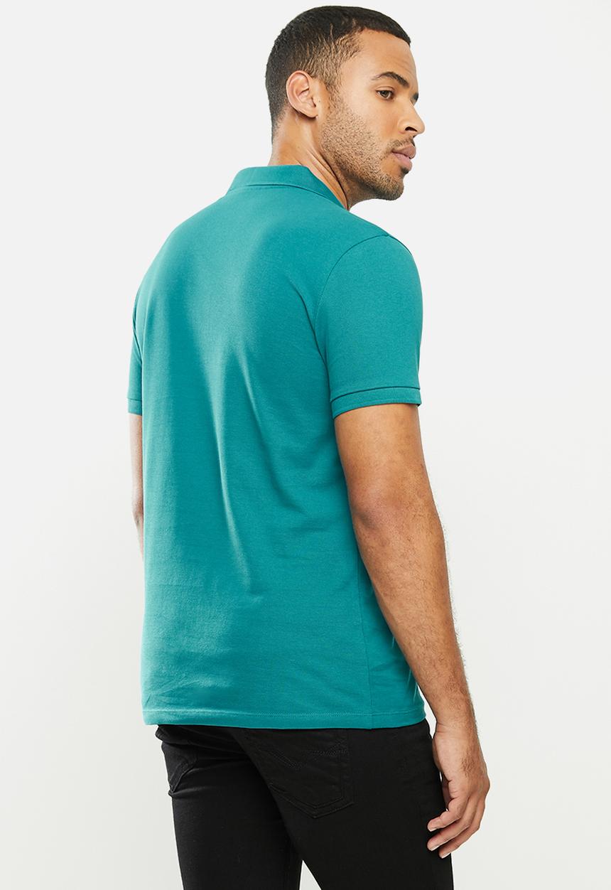 GUESS - Short sleeve guess man rep polo - teal