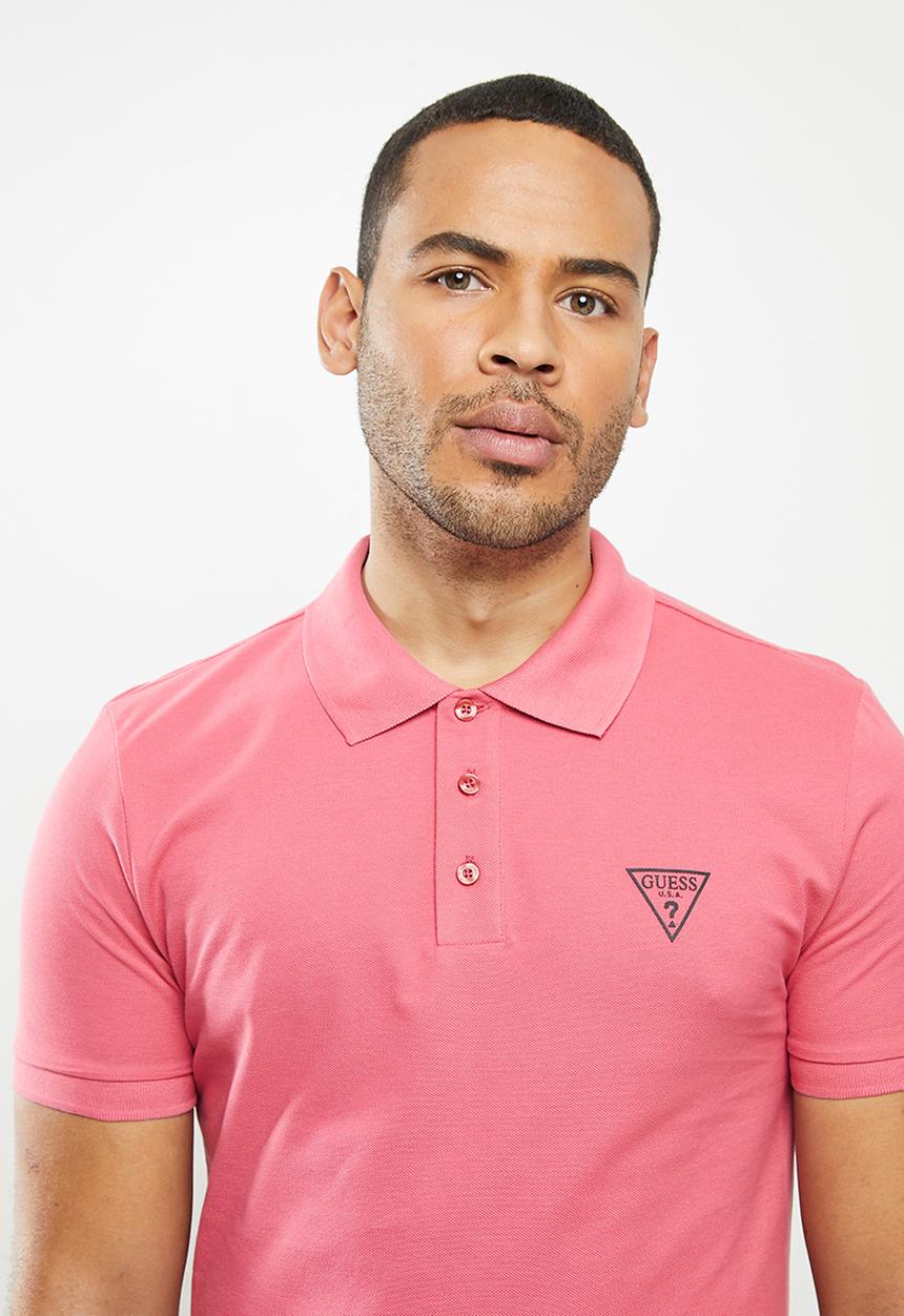 GUESS - Short sleeve guess man rep polo - pink