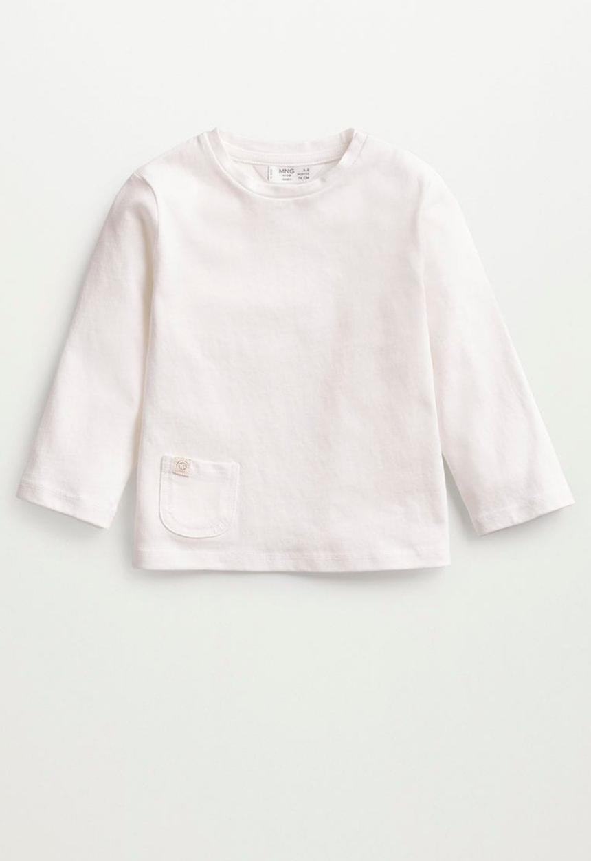 MANGO - Basi8 long sleeve tee - white